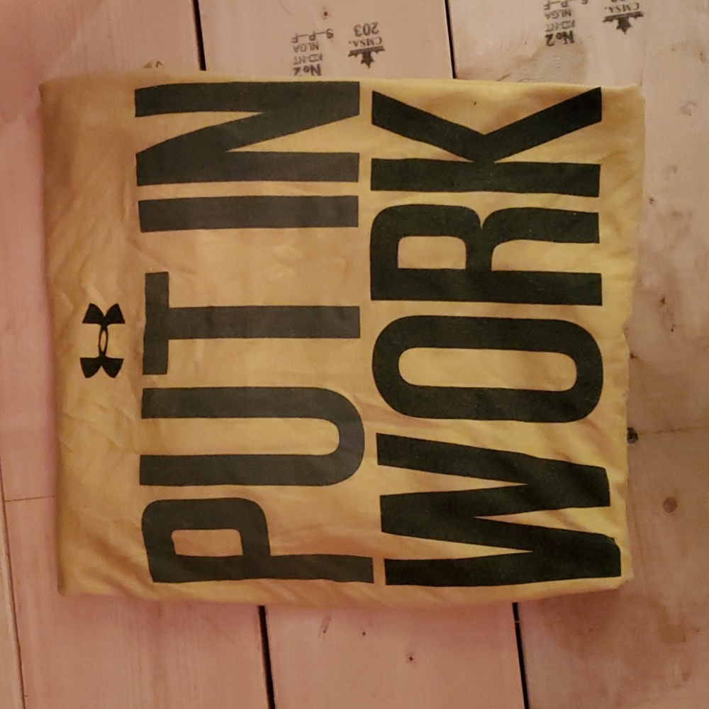 Yellow under armour tshirt